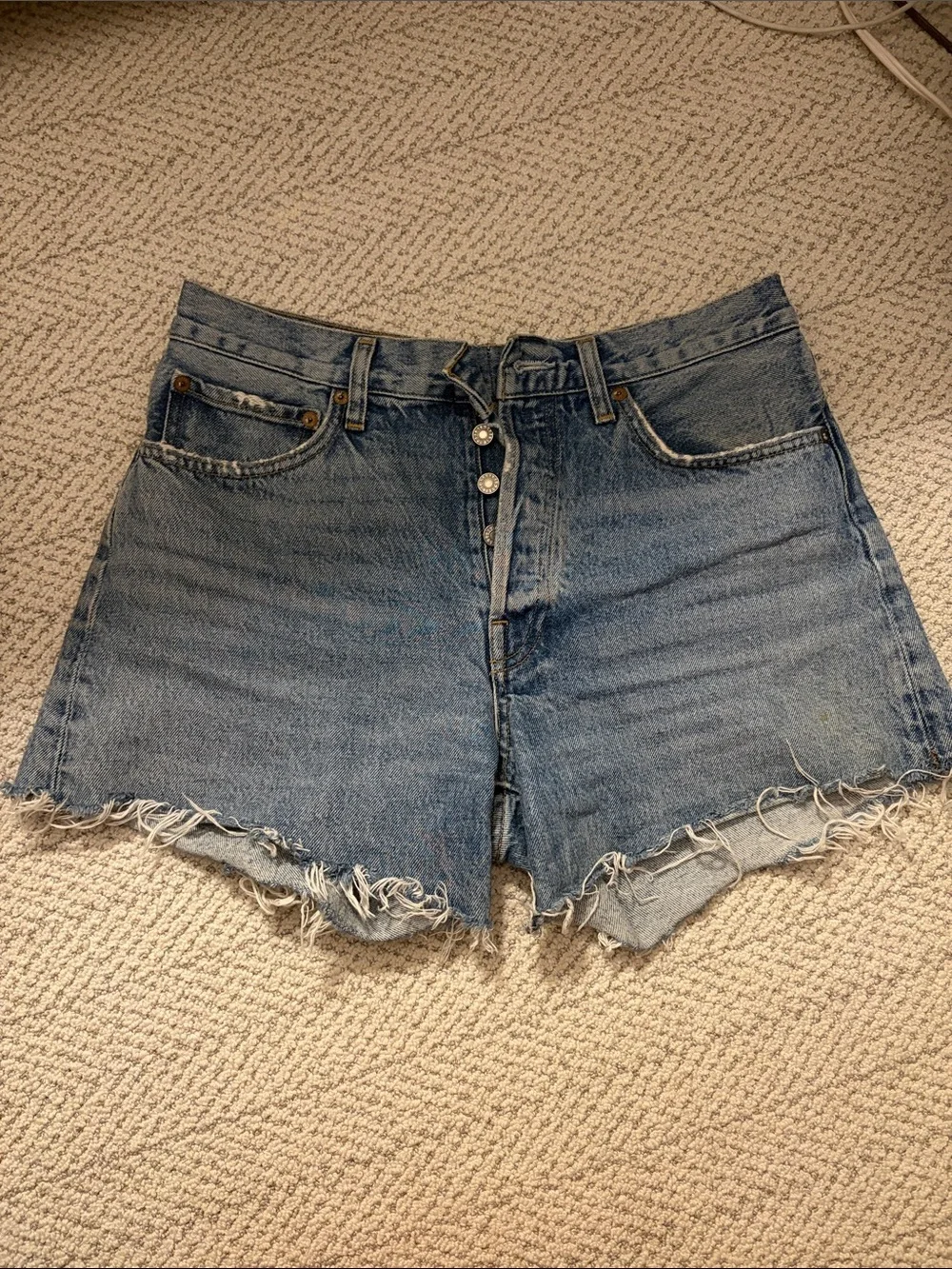 Agolde Parker Long Denim Short